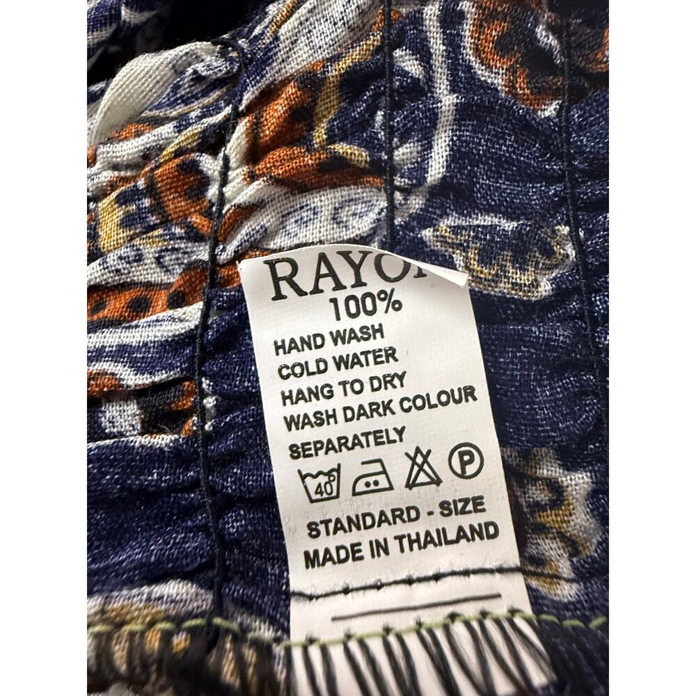 Women's Navy Elephant Print Wide Leg Pants - Picture 6 of 6